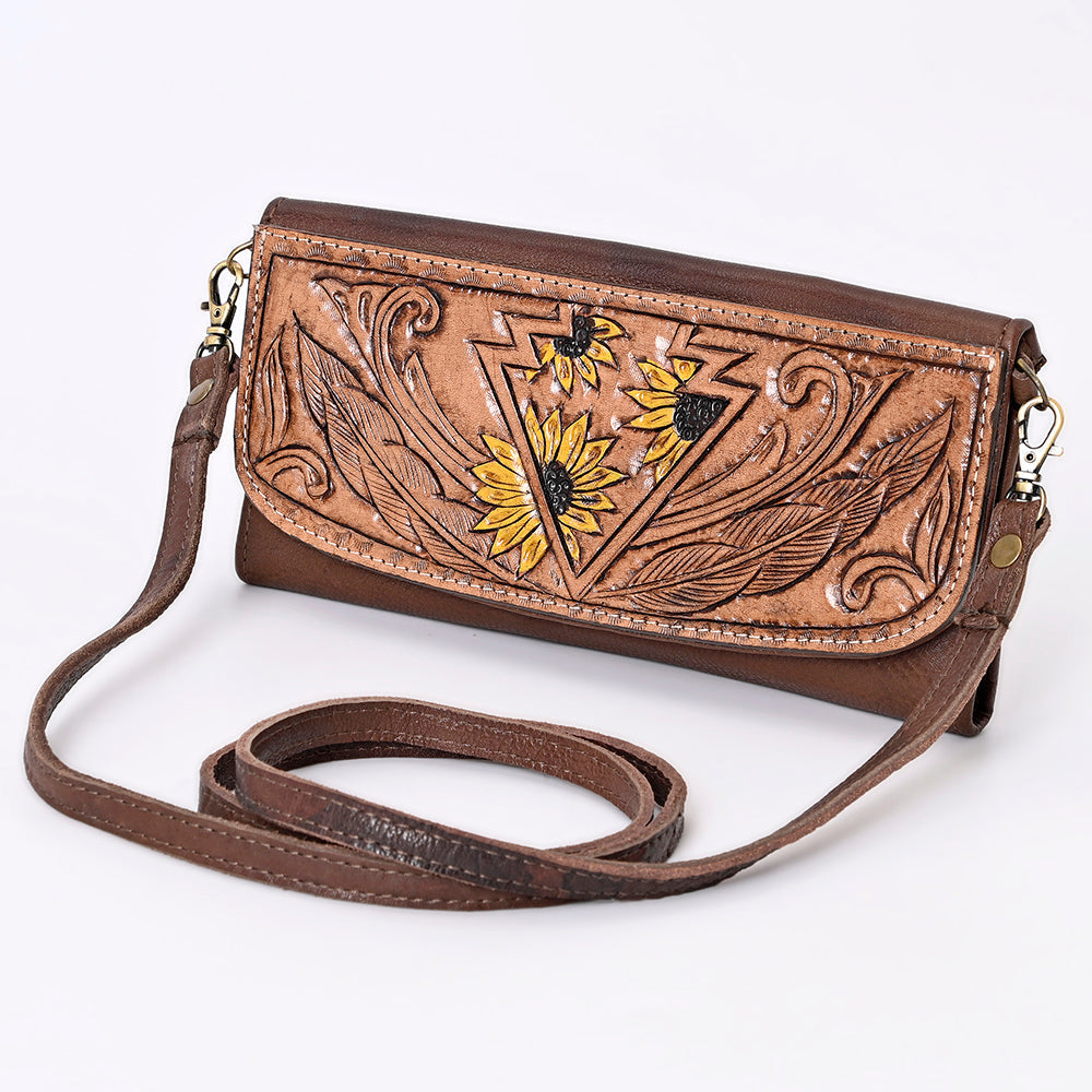 American Darling Wallet Hand Tooled Genuine Leather Western Women Bag | Handbag Purse Wristlet Travel Clutch