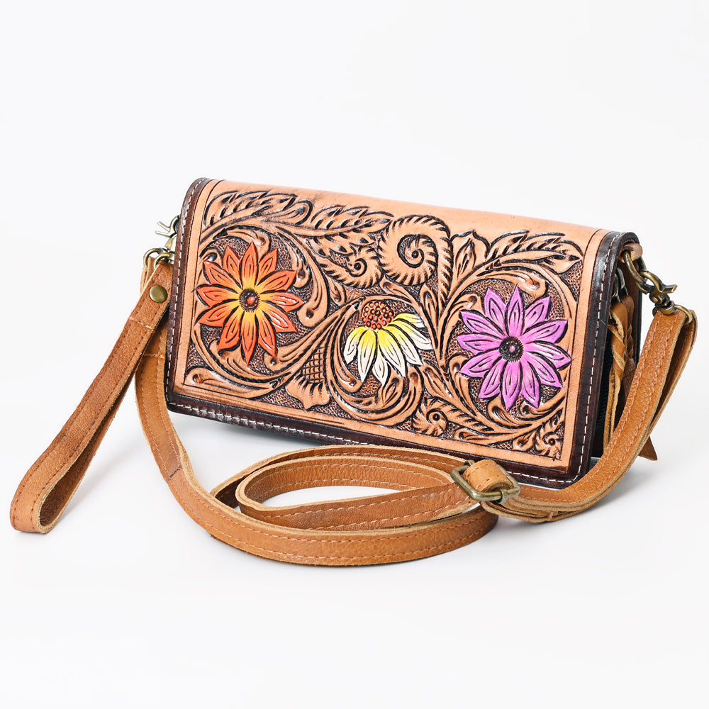 American Darling Wallet Hand Tooled Genuine Leather Western Women Bag | Handbag Purse Wristlet Travel Clutch