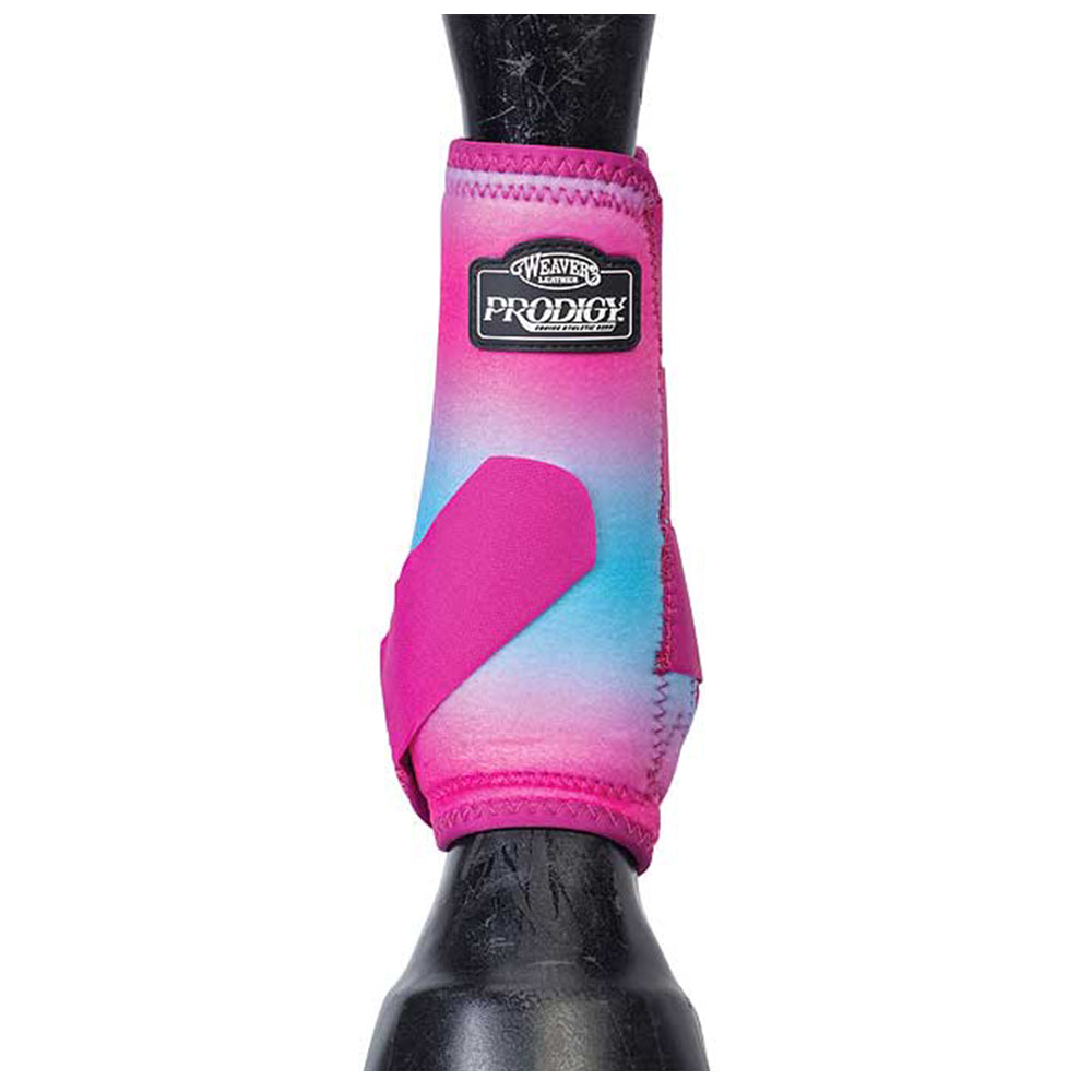 Small Prodigy Horse Athletic Sports Boots Front By Weaver Pink Blue Ombre