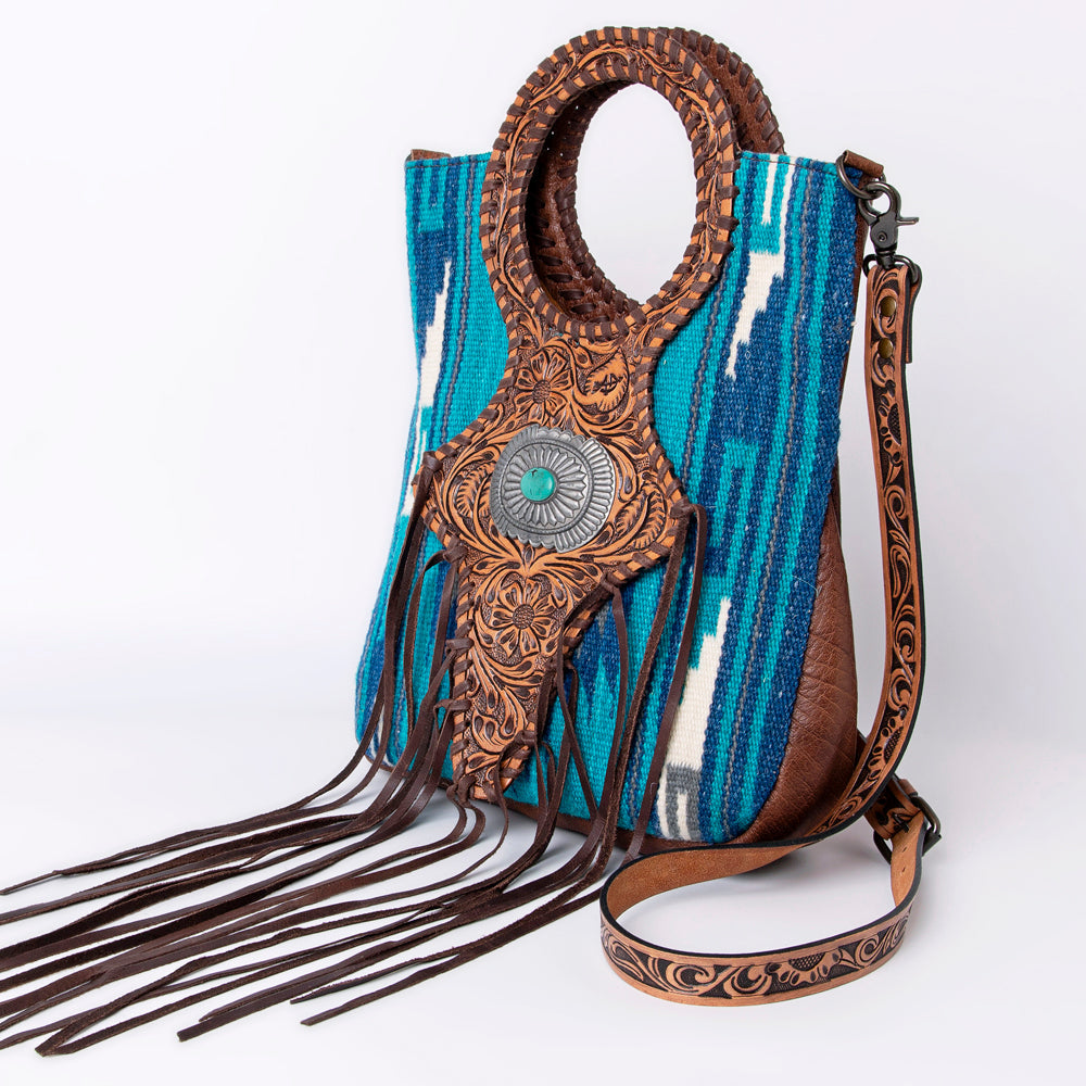 American Darling Large Crossbody Hand Tooled Saddle Blanket Genuine Leather Western Women Bag Handbag Purse | for Cute