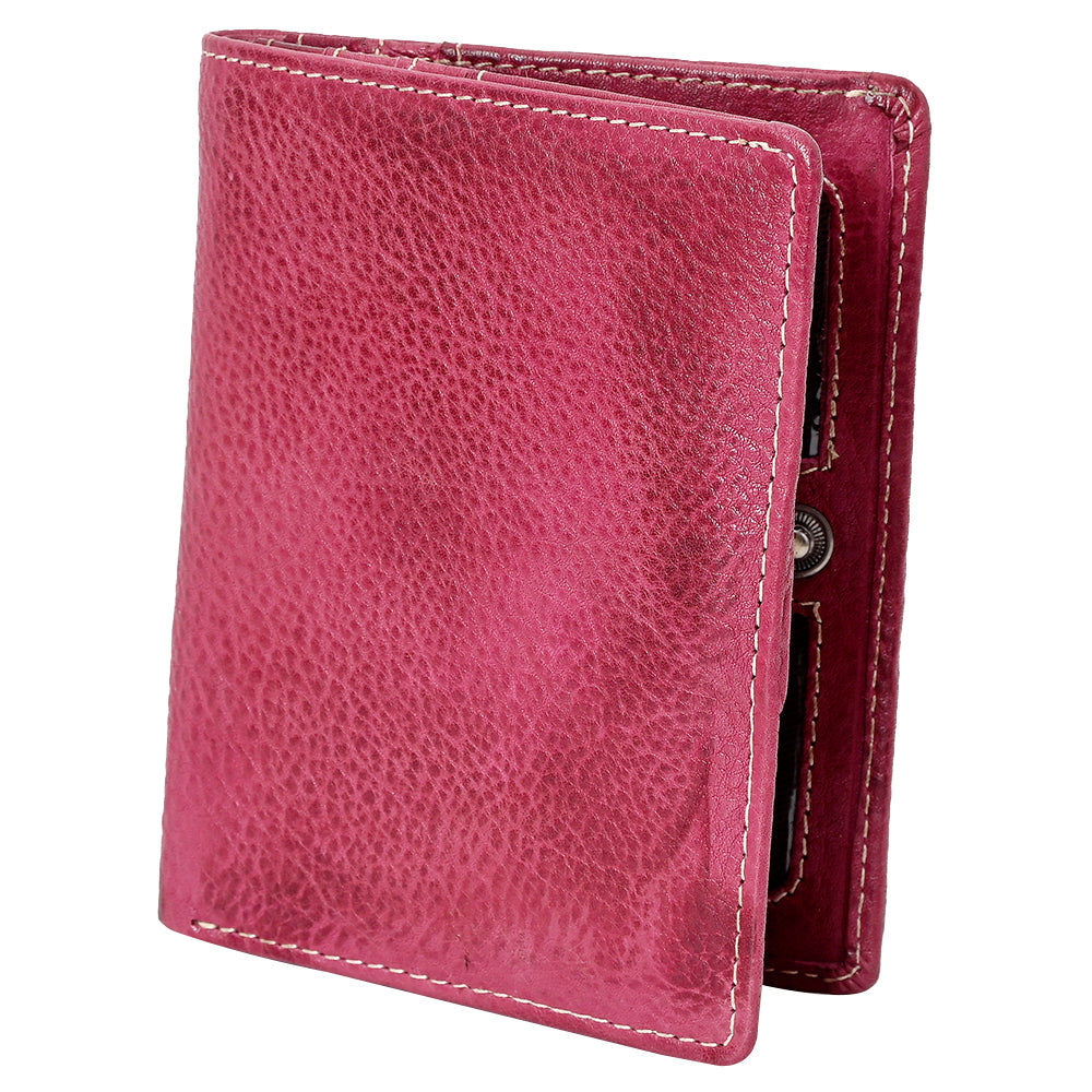 Never Mind Card-Holder Vintage Handmade Genuine Cowhide Leather Women Bag Western Handbag Purse