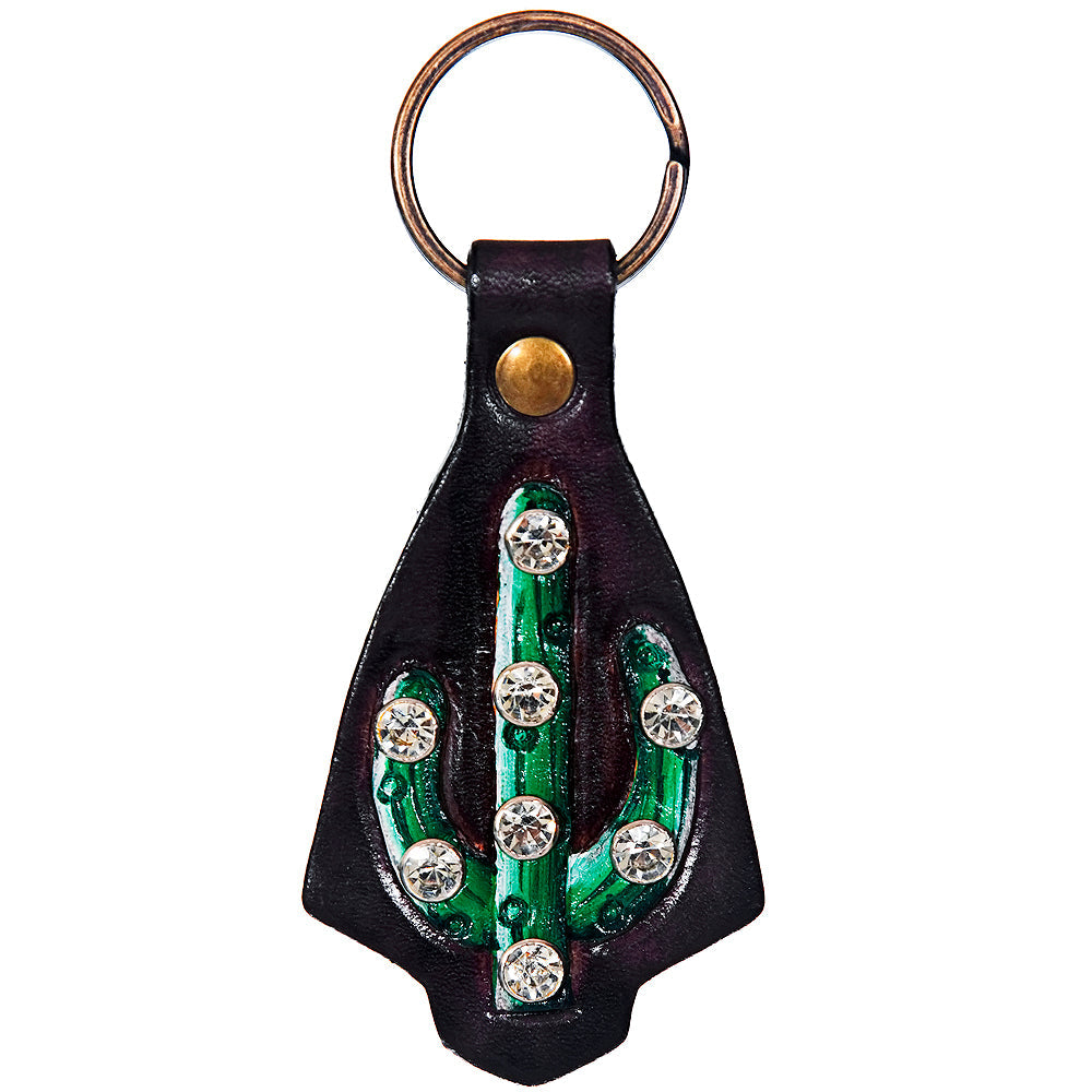 Hand Tooled Leather Key Chain Ring Handcraft Handmade Hilason