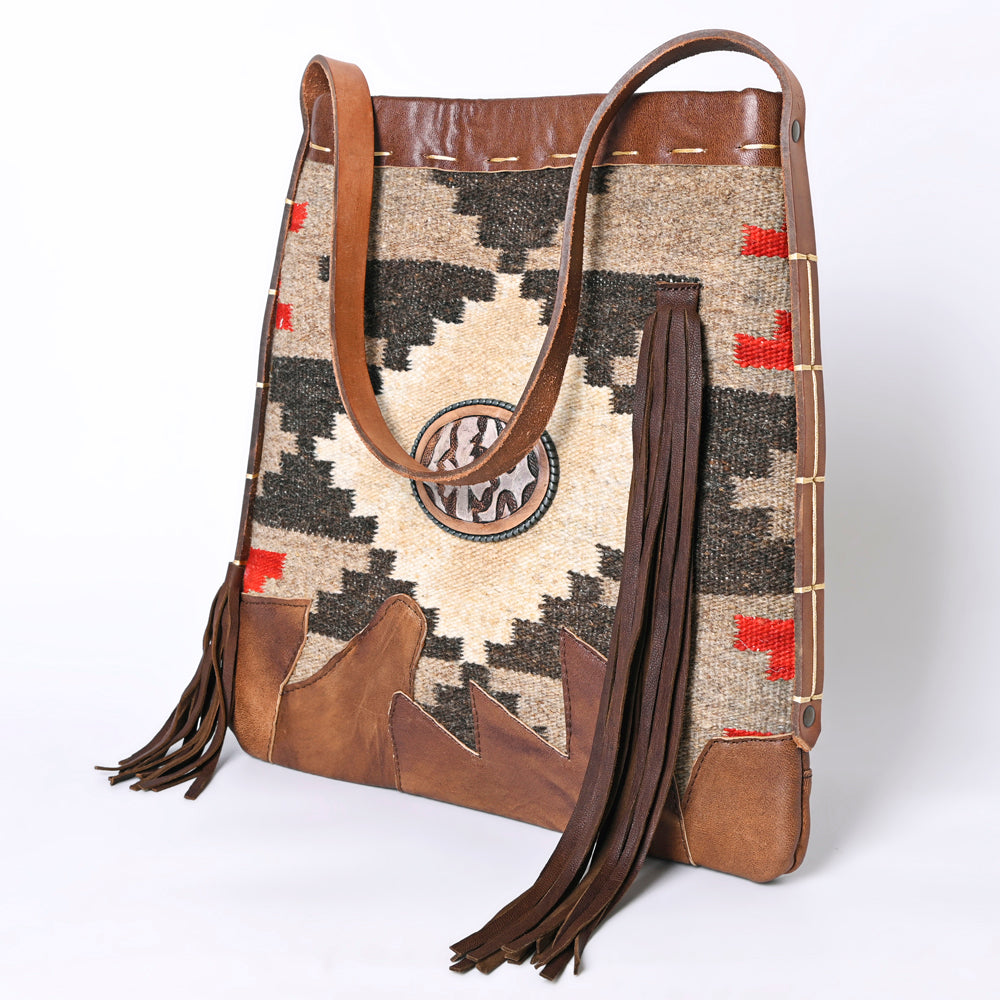 American Darling Saddle Blanket Cowhide Crossbody Bag – Genuine Leather Fringe Western Purse with Strap for Everyday, Travel, and Hands-Free Carry