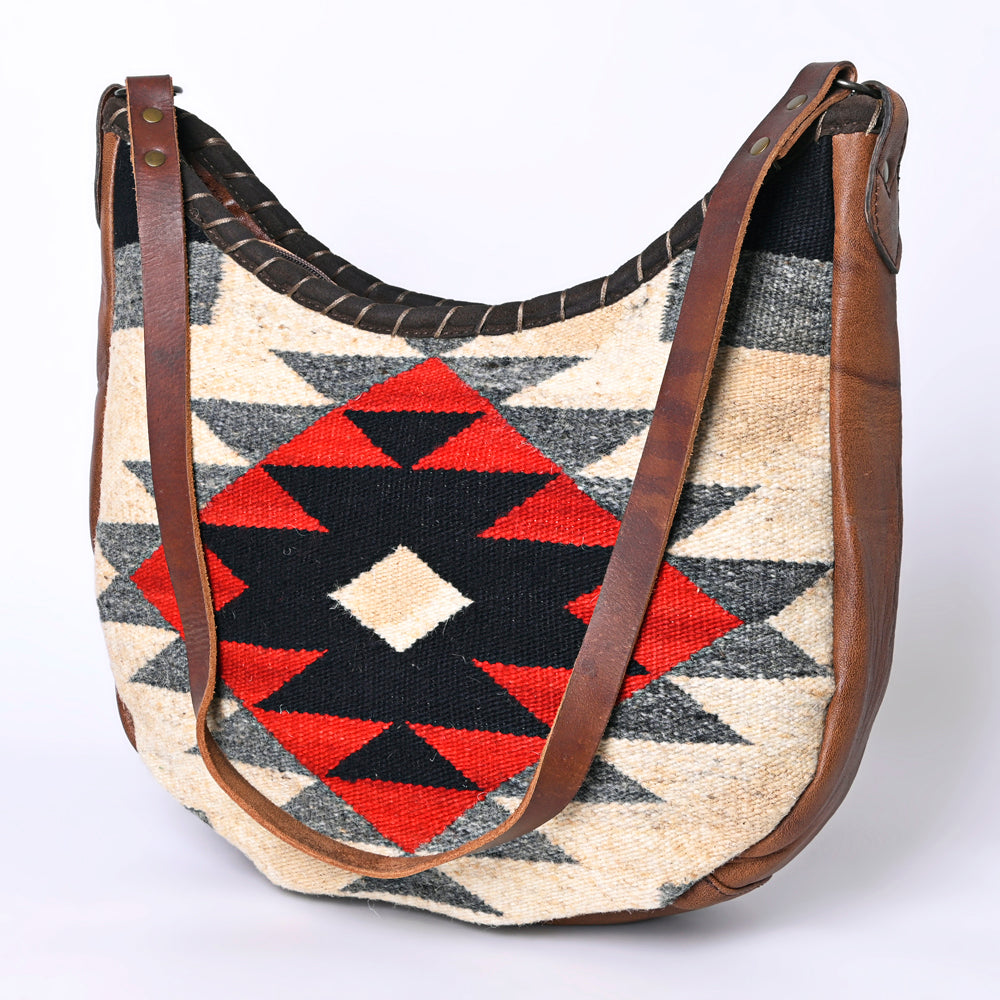American Darling Handcrafted Western Leather Hobo Bag with Tribal Print – Genuine Leather, Spacious, and Stylish Design