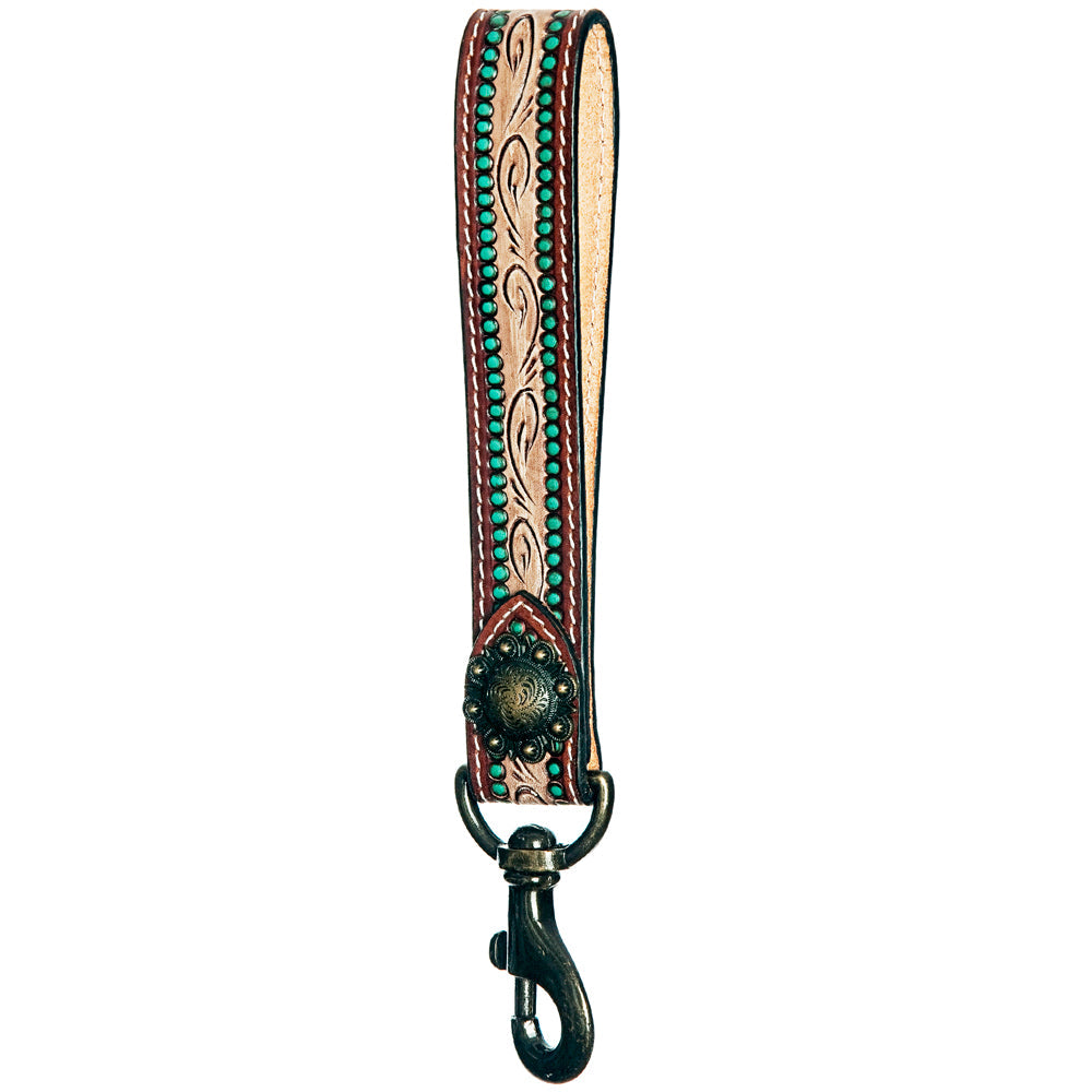 American Darling ADBRF134 Hand Tooled Genuine Leather Handle Strap For Wristlet Bags