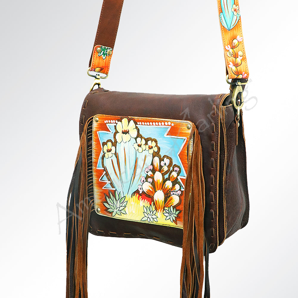 American Darling Crossbody Hand Painted Full Grain Genuine Leather Western Women Bag Handbag Purse