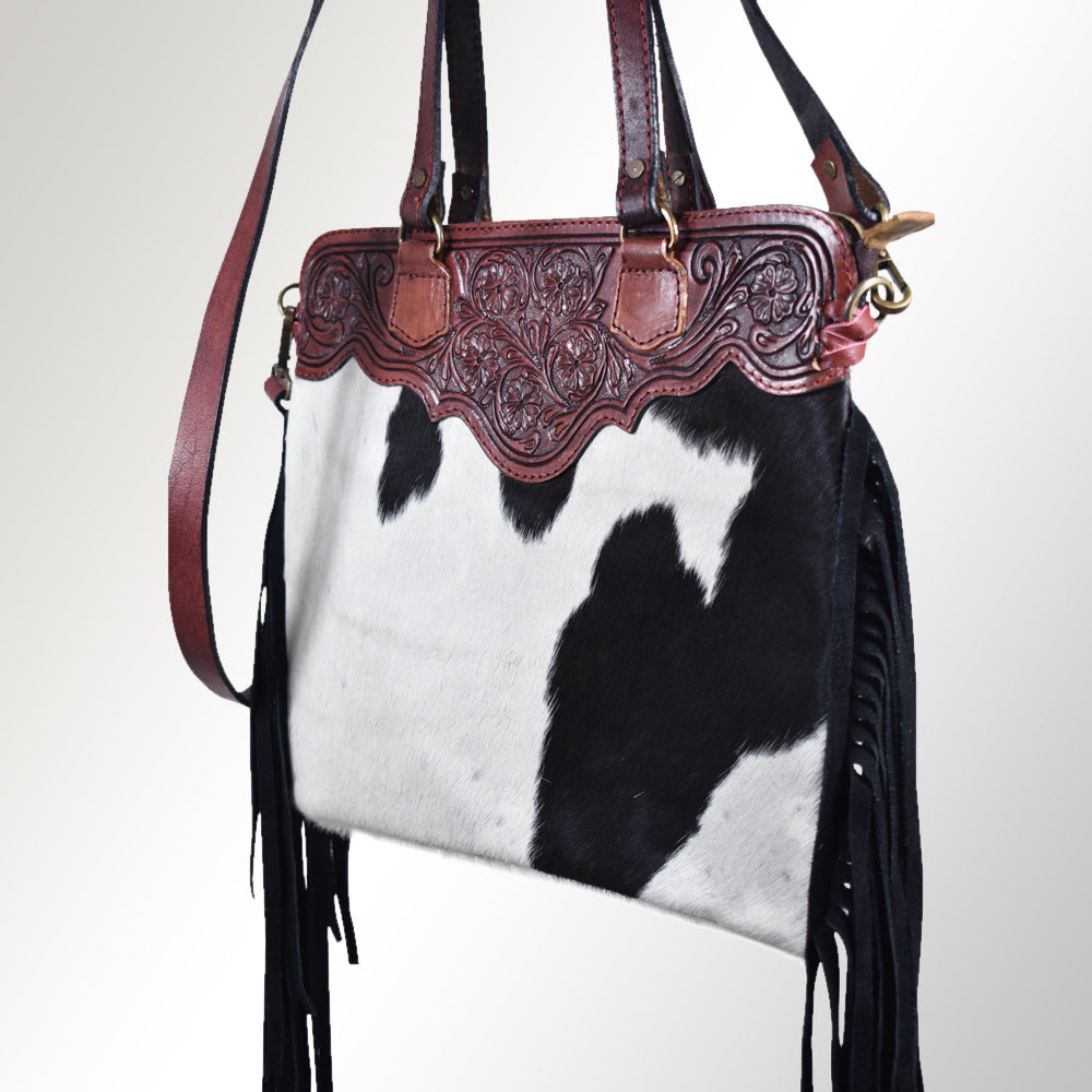 American Darling Cross Body Hand Tooled Hair on-Genuine Leather Western Women Bag Handbag Purse | Crossbody for Cute