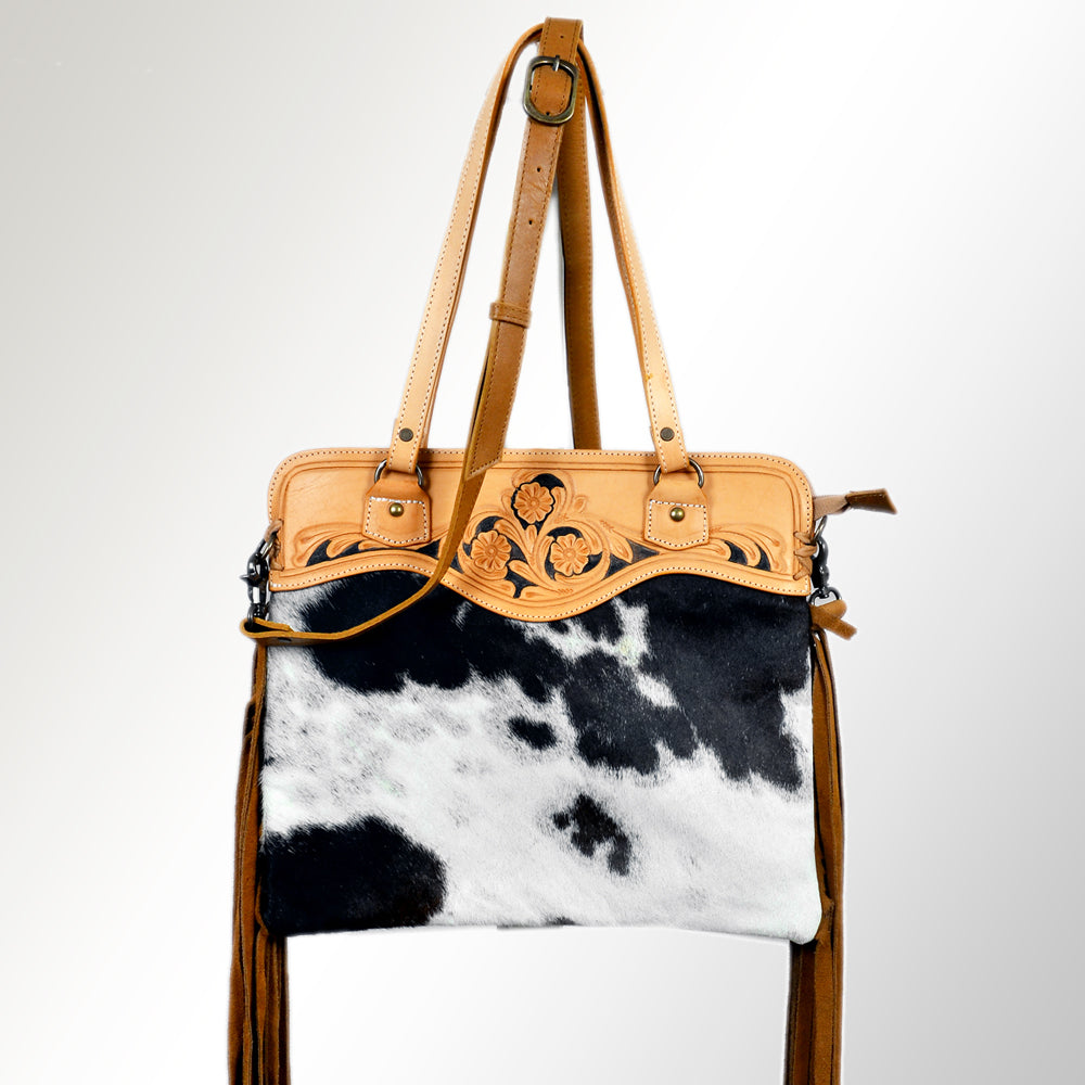 American Darling Cross Body Hand Tooled Hair on-Genuine Leather Western Women Bag Handbag Purse | Crossbody for Cute