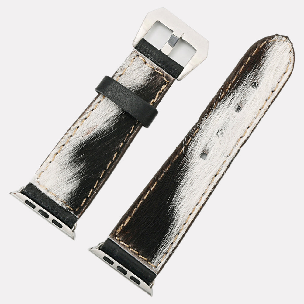 American Darling ADWAM105 Beautifully Hair-On Genuine Leather I watch Strap Men and Women Unisex