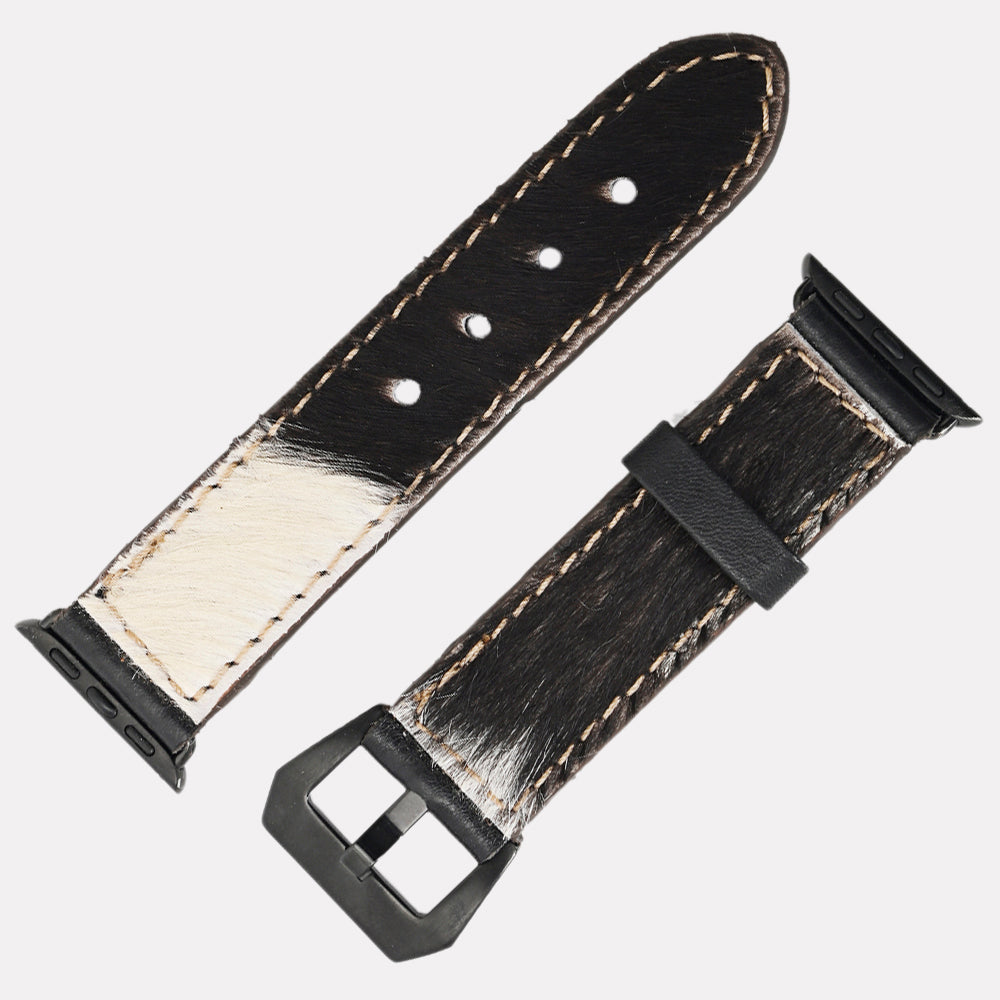 American Darling ADWAM106 Beautifully Hair-On Genuine Leather I watch Strap Men and Women Unisex