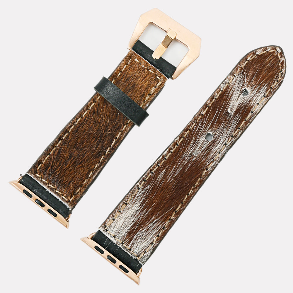 American Darling ADWAM107 Beautifully Hair-On Genuine Leather I watch Strap Men and Women Unisex