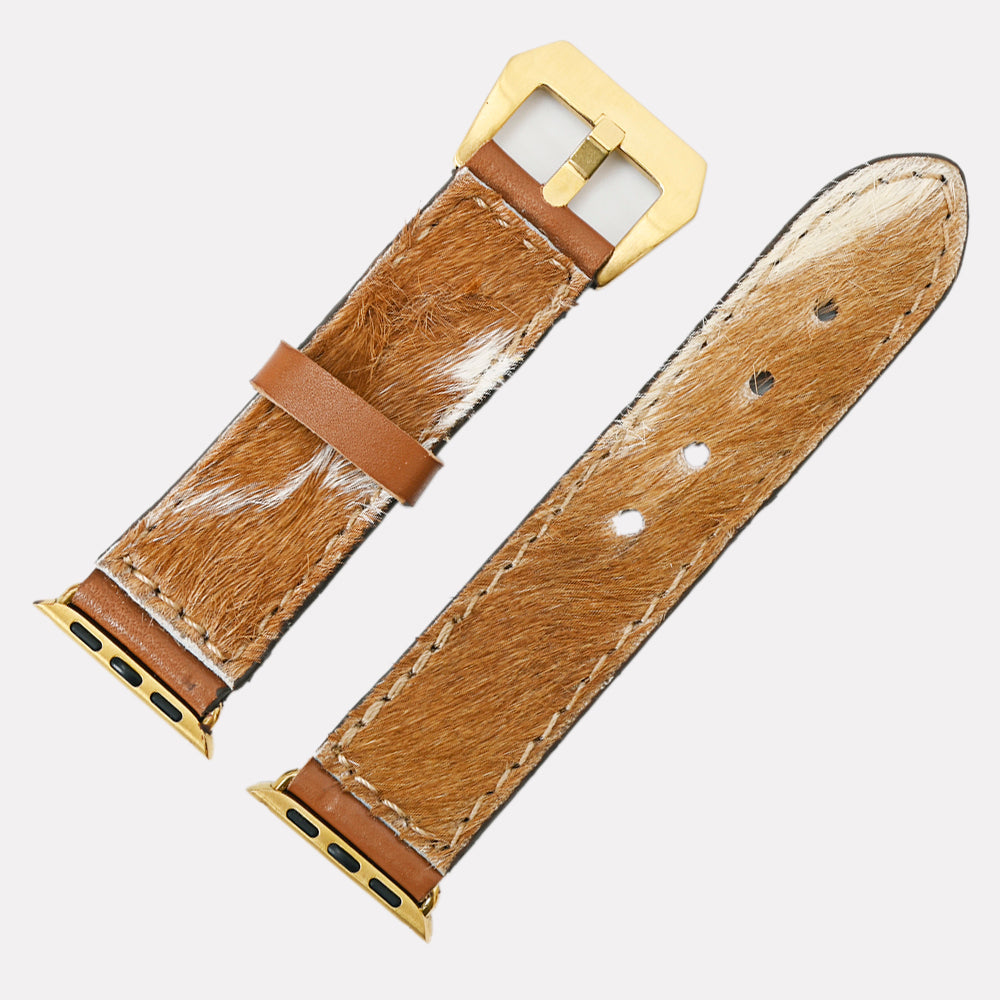 American Darling ADWAM108 Beautifully Hair-On Genuine Leather I watch Strap Men and Women Unisex