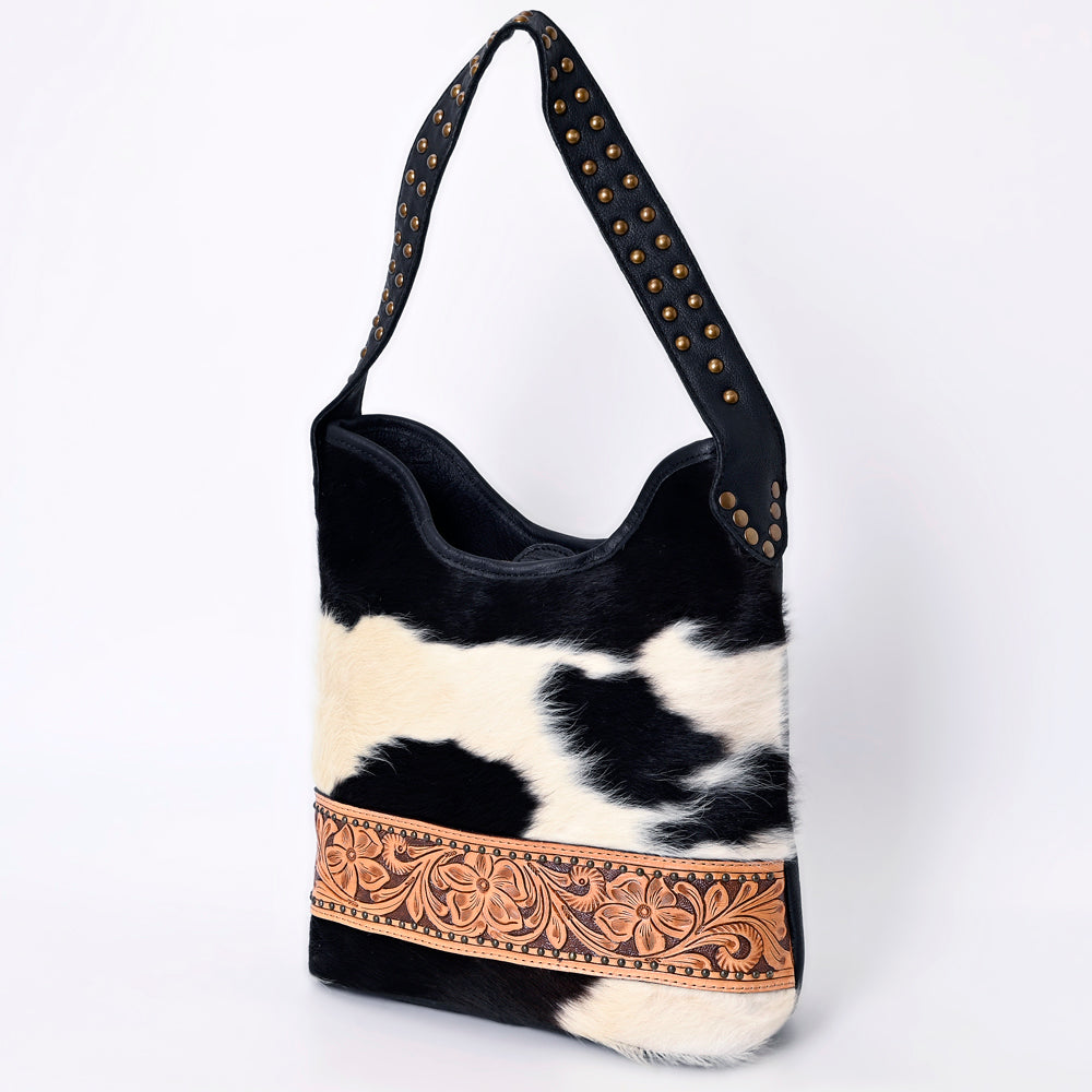 American Darling Handcrafted Cowhide Leather Hobo Bag with Tooled Floral Details - Western Luxe Fashion, Genuine Leather, Comfortable & Durable
