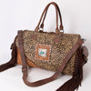 American Darling Duffel Bag Hand Tooled Floral Carved Hair-On Cowhide Genuine Leather Western Travel Bag with Fringes & YKK Zipper