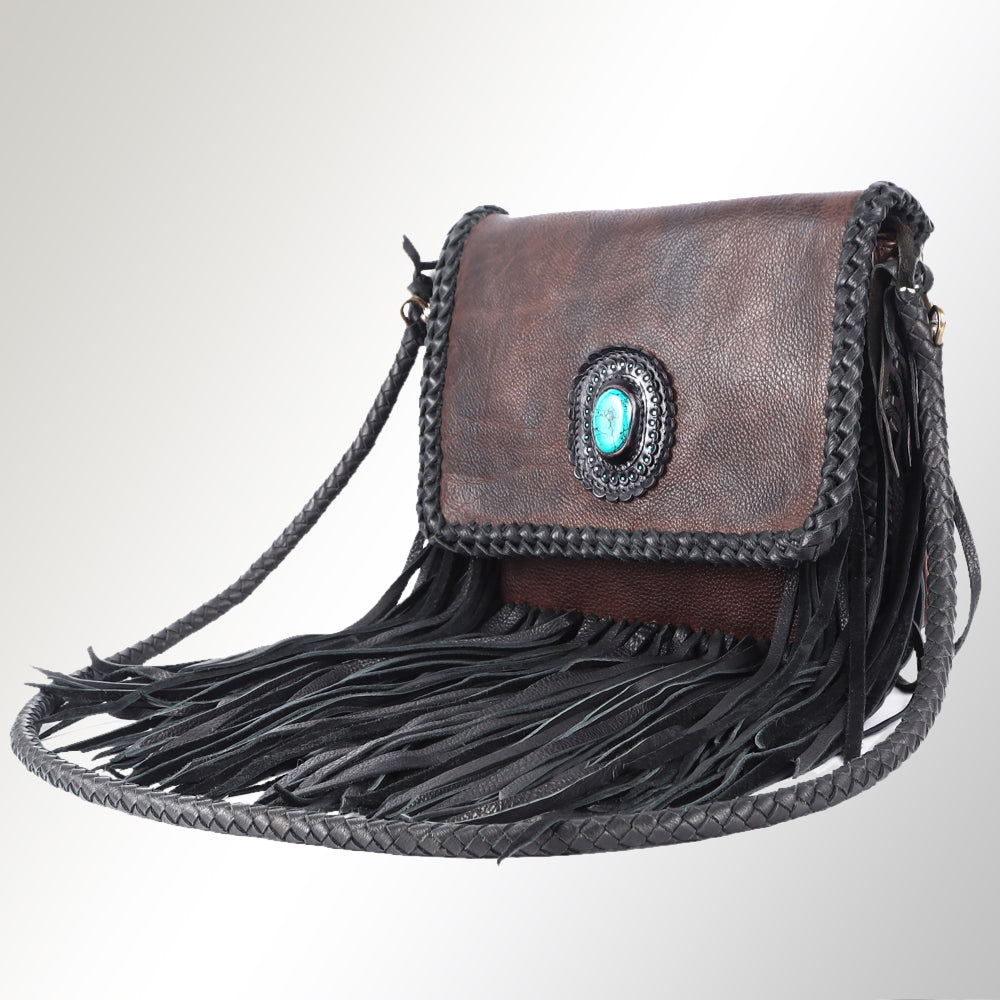 American Darling Small Cross body Bag Western Genuine Leather Handcrafted Purse with Turquoise Stone and YKK Zipper