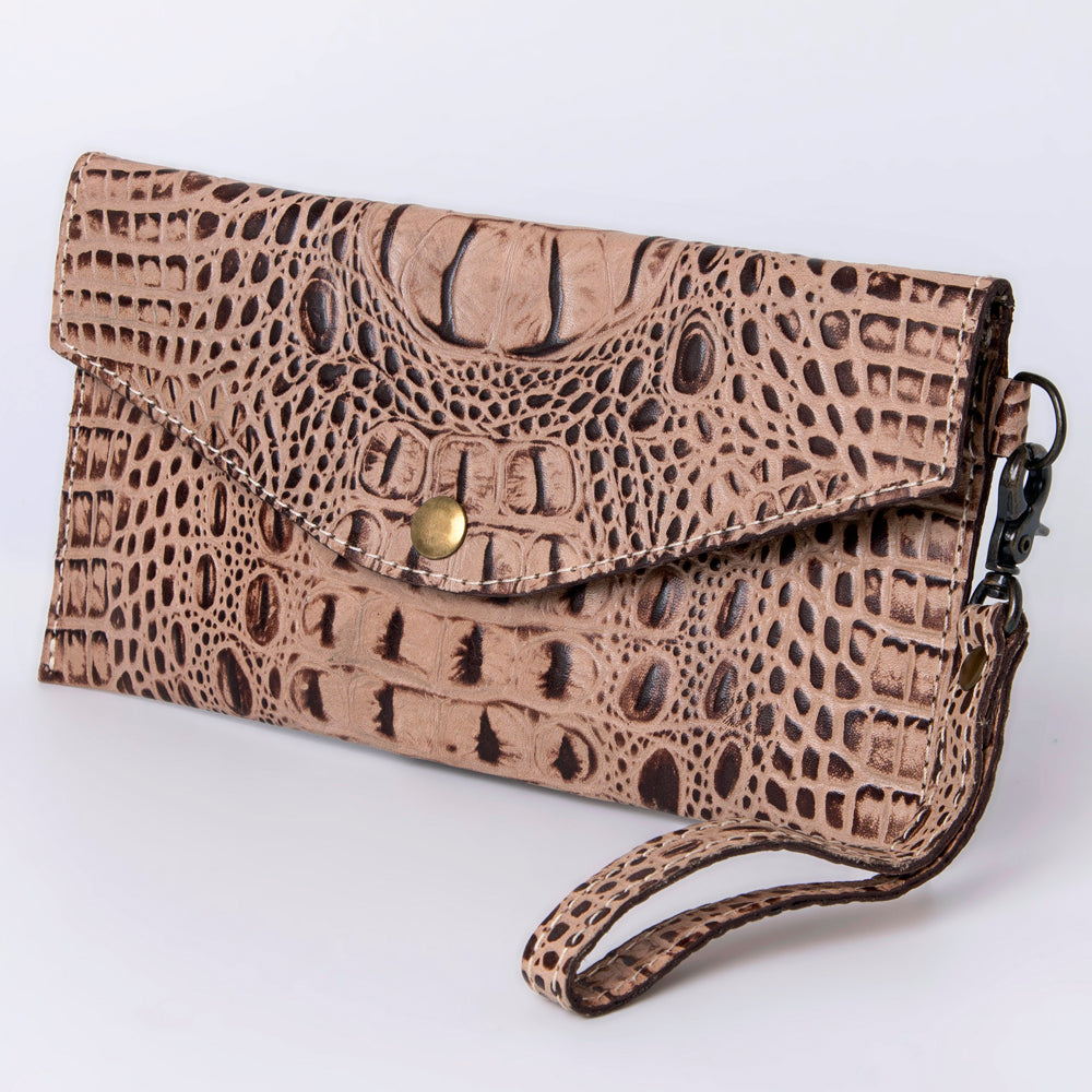 American Darling Coin Purse Crocodile Embossed Genuine Leather Western Women Bag | Handbag Wallet Purses