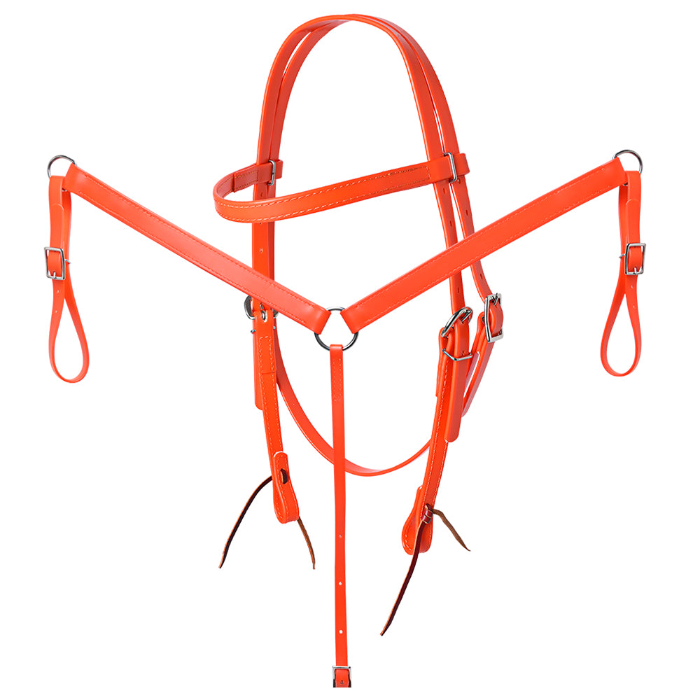 HILASON Western Horse Biothane Leather Headstall & Breast Collar Set