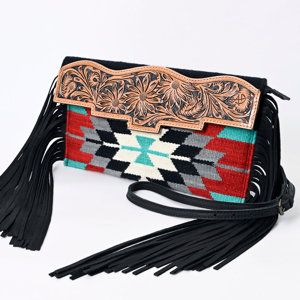 American Darling ADBG1128B Cross Body Hand Tooled Saddle Blanket Genuine Leather women bag western handbag purse