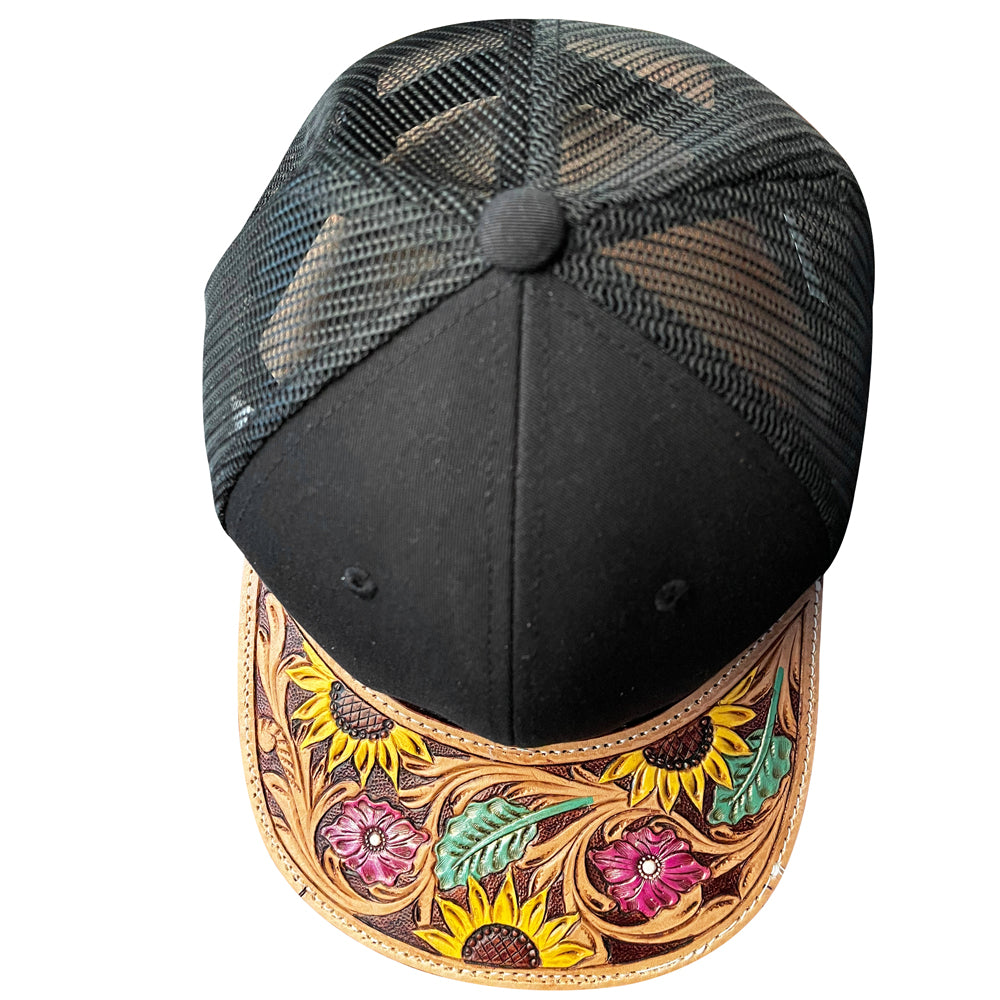 American Darling Men/Women Adjustable Cap With Leather On Visor Black | Vintage