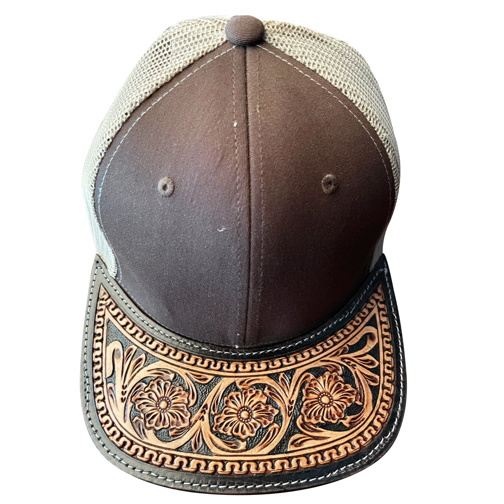 American Darling Men/Women Adjustable Cap With Leather On Visor Brown | Vintage
