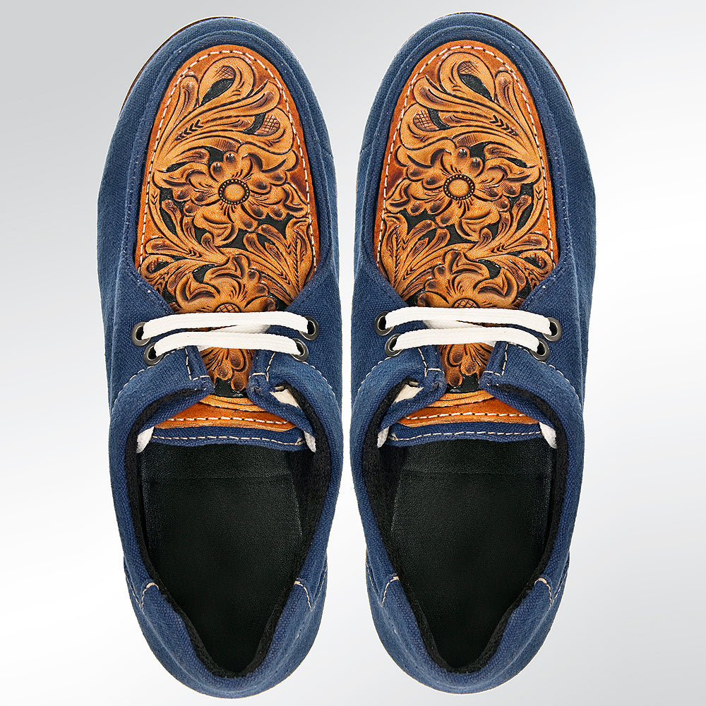 American Darling ADFT118 Hand tooled carved genuine leather trim lightweight shoe footwear slip on