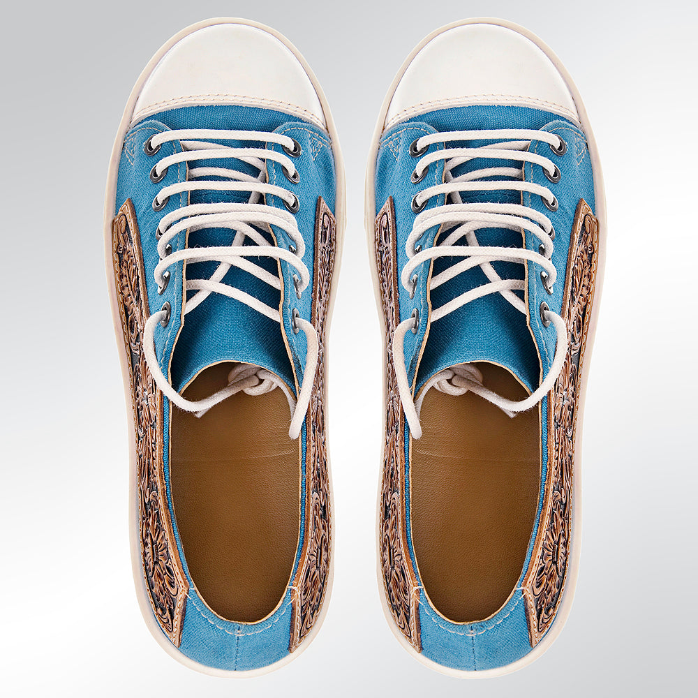 American Darling ADFT118 Hand tooled carved genuine leather trim lightweight shoe footwear slip on