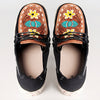 American Darling Hand tooled, carved genuine leather trim lightweight shoe footwear, slip on| Tooled Footwear