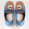 American Darling Hand tooled, carved genuine leather trim lightweight shoe footwear, slip on| Tooled Footwear