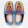 American Darling Hand tooled, carved genuine leather trim lightweight shoe footwear, slip on| Tooled Footwear