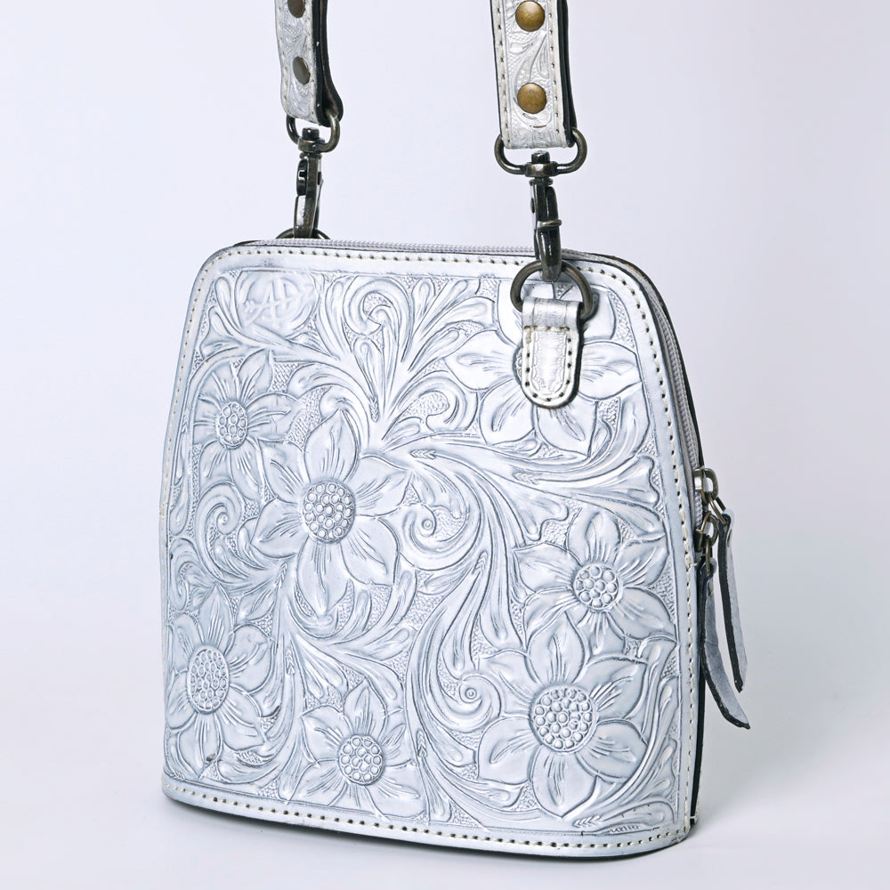 American Darling Western Leather Crossbody Bag Hand Tooled Floral Carved Purse with Adjustable Strap
