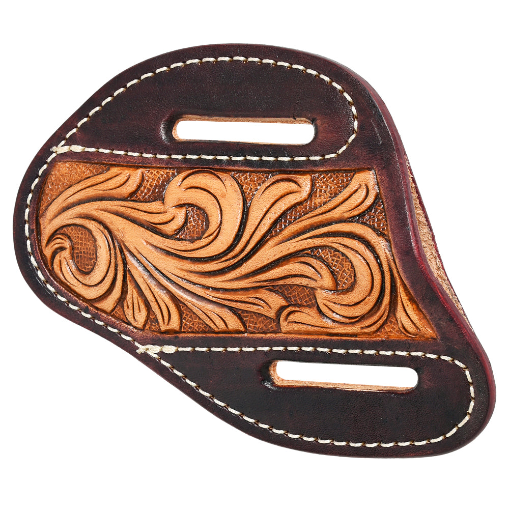 Hilason Leather Angled Knife Scabbard Sheath Cover Floral Tooled