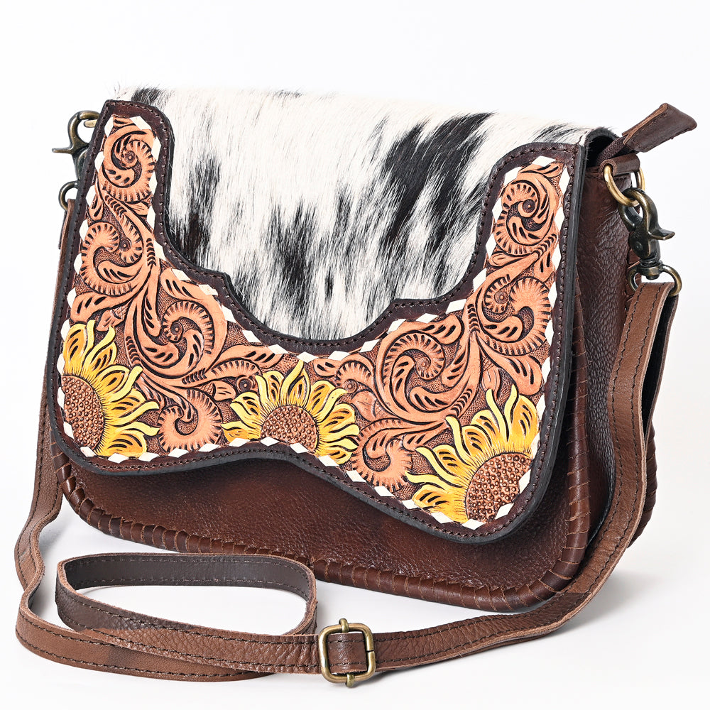 American Darling Cross Body Hand Tooled Hair On Genuine Leather Western Women Bag Handbag Purse | Crossbody for Cute