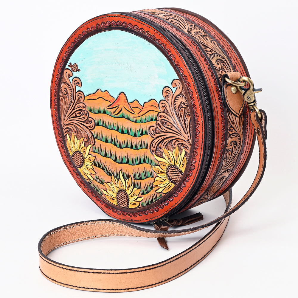 American Darling Canteen Bag Hand Tooled Genuine Leather Western Women | Handbag Purse Travel Clutch