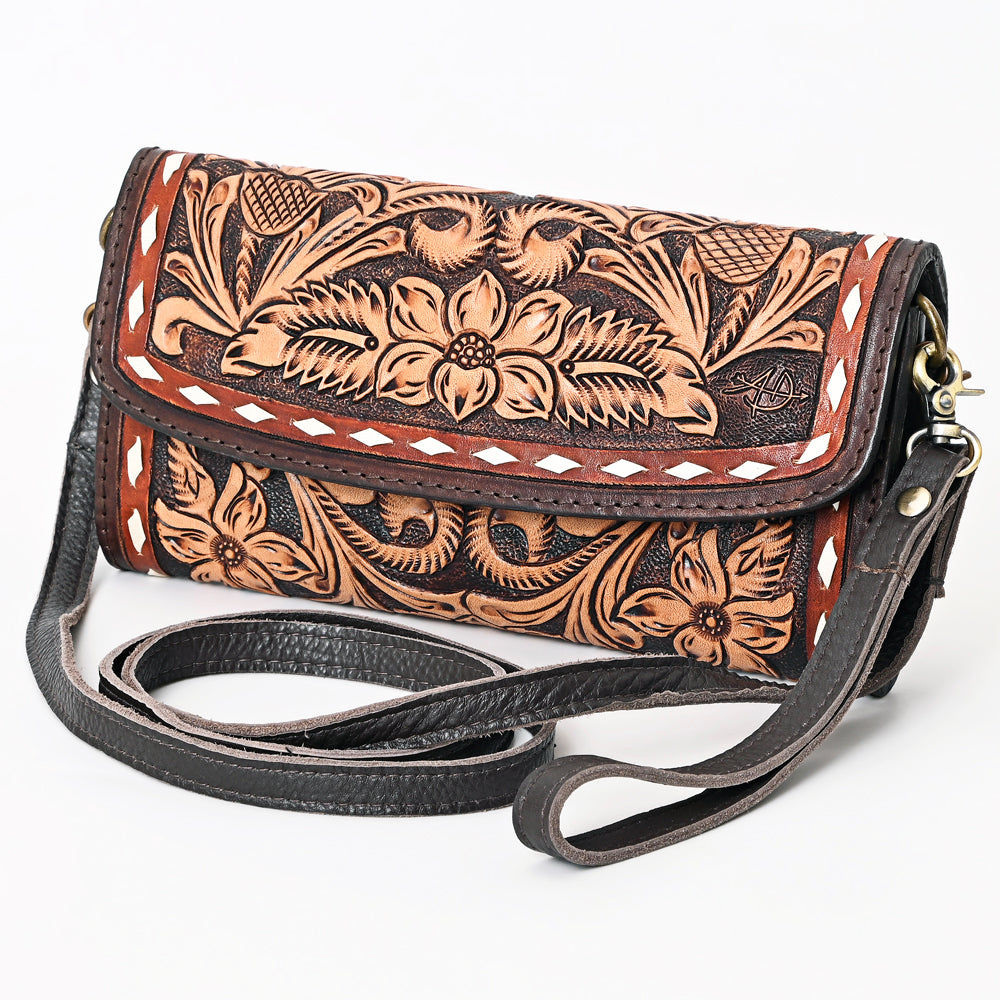 American Darling Clutch Hand Tooled Genuine Leather Women Bag Western Handbag Purse | Purses for Cute
