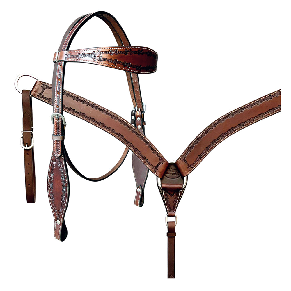 HILASON Western Horse Headstall Breast Collar Set Tack Genuine American Leather | For Horses Headstalls