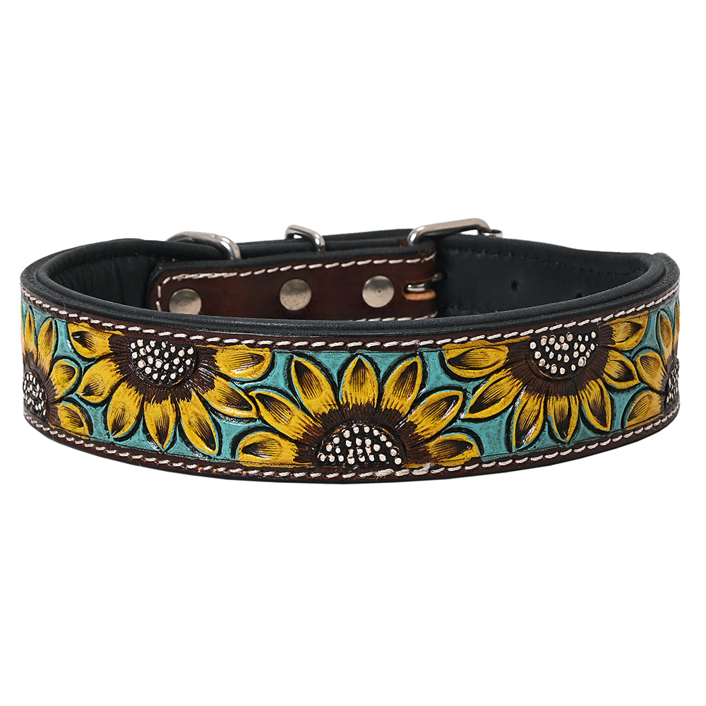 HILASON Western Genuine Leather Heavy Duty Hand Painted Dog Collar