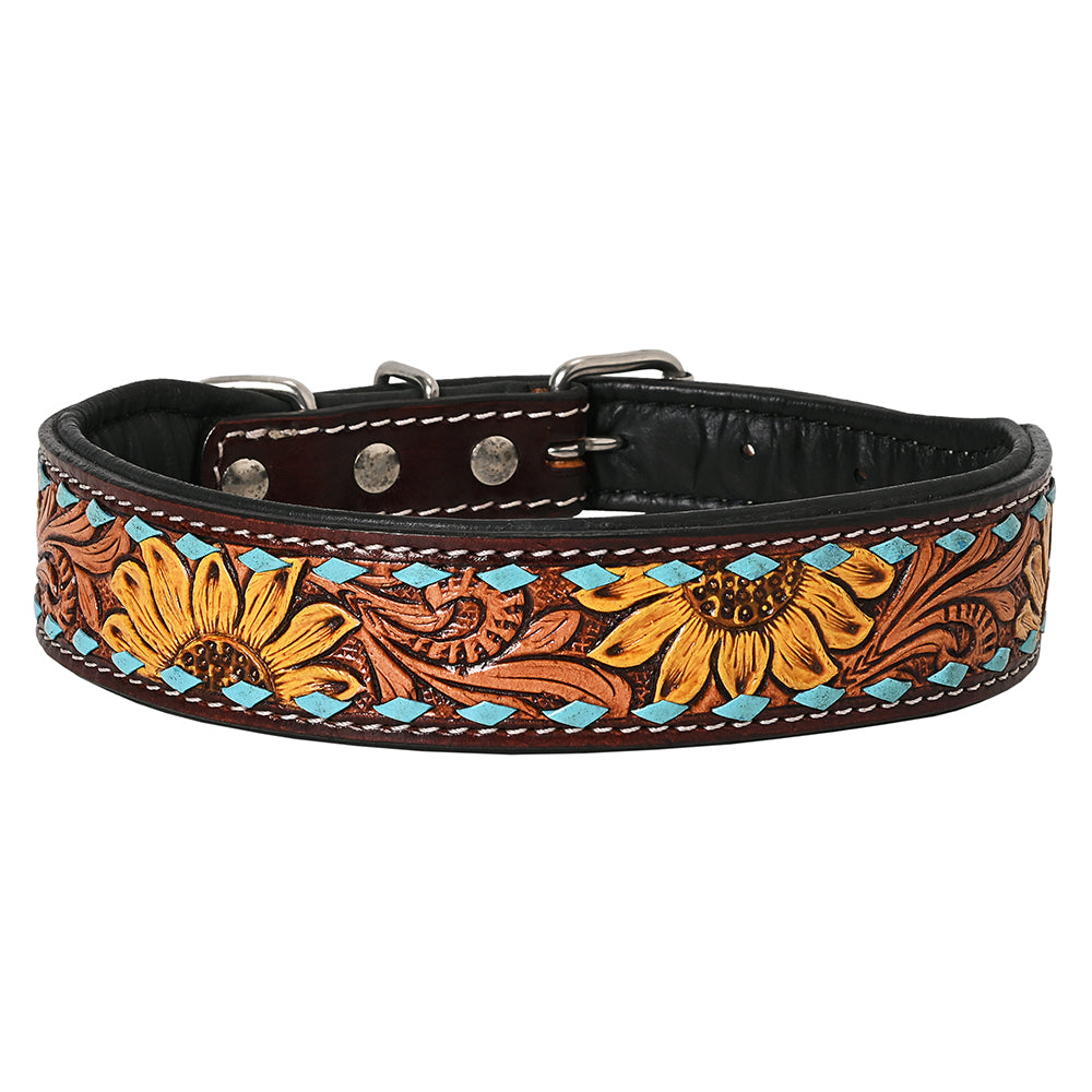 HILASON Western Genuine Leather Heavy Duty Hand Painted Dog Collar