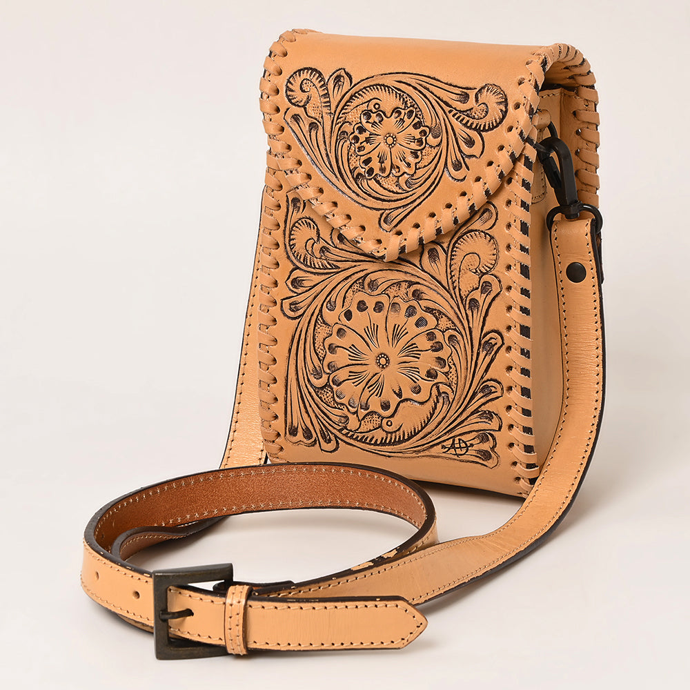 American Darling Cell Phone Holder Hand Tooled Genuine Leather Western Women Bag Handbag Purse | Travel Bags College Casual