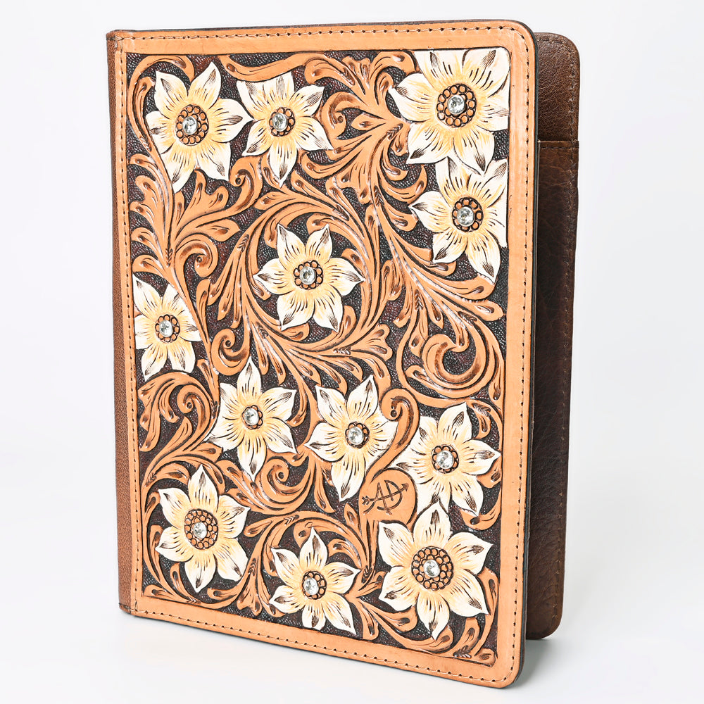 American Darling Western Tablet Sleeve Handcrafted from Hand Tooled Genuine Leather | Carved Portfolio Case for Documents & Tech