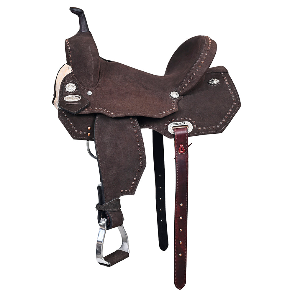 HILASON Western Horse Flex Tree Barrel Trail in Leather Saddle Brown | for Horses