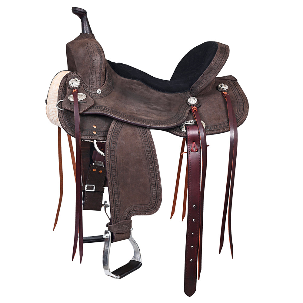 HILASON Western Horse Flex Tree Barrel Trail in Leather Saddle Brown | for Horses