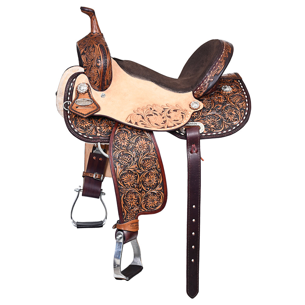 HILASON Western Horse Flex Tree Barrel Trail in American Leather Saddle Brown | for Horses