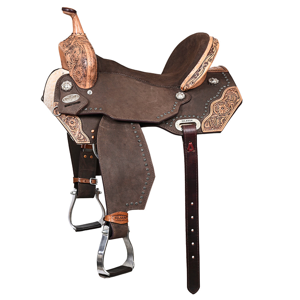 HILASON Western Horse Flex Tree Barrel Trail in American Leather Saddle Brown | for Horses