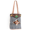 OHLAY KB542 TOTE Hand Tooled Upcycled Canvas Hair-on Genuine Leather women bag western handbag purse