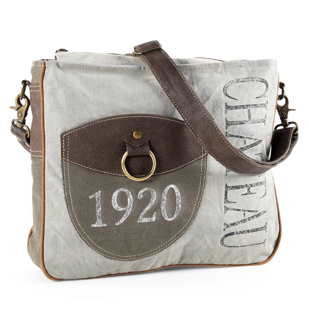 OHLAY Messenger Upcycled Canvas Genuine Leather Women's Bag Western Handbag Purse | Womens Handbags Purses for Women, Summer