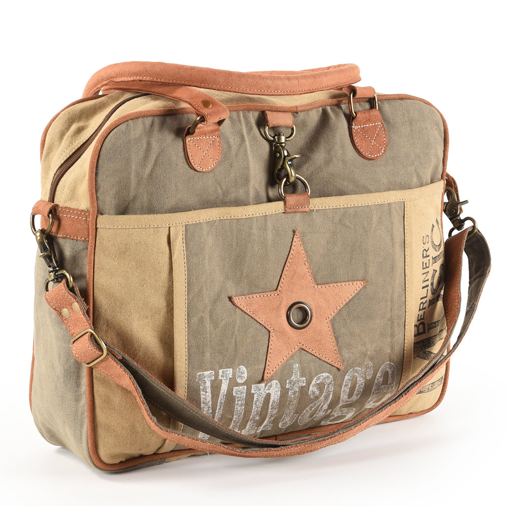 OHLAY Messenger Upcycled Canvas Genuine Leather Women's Bag Western Handbag Purse | Womens Handbags Purses for Women, Summer