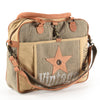 OHLAY Messenger Upcycled Canvas Genuine Leather Women's Bag Western Handbag Purse | Womens Handbags Purses for Women, Summer