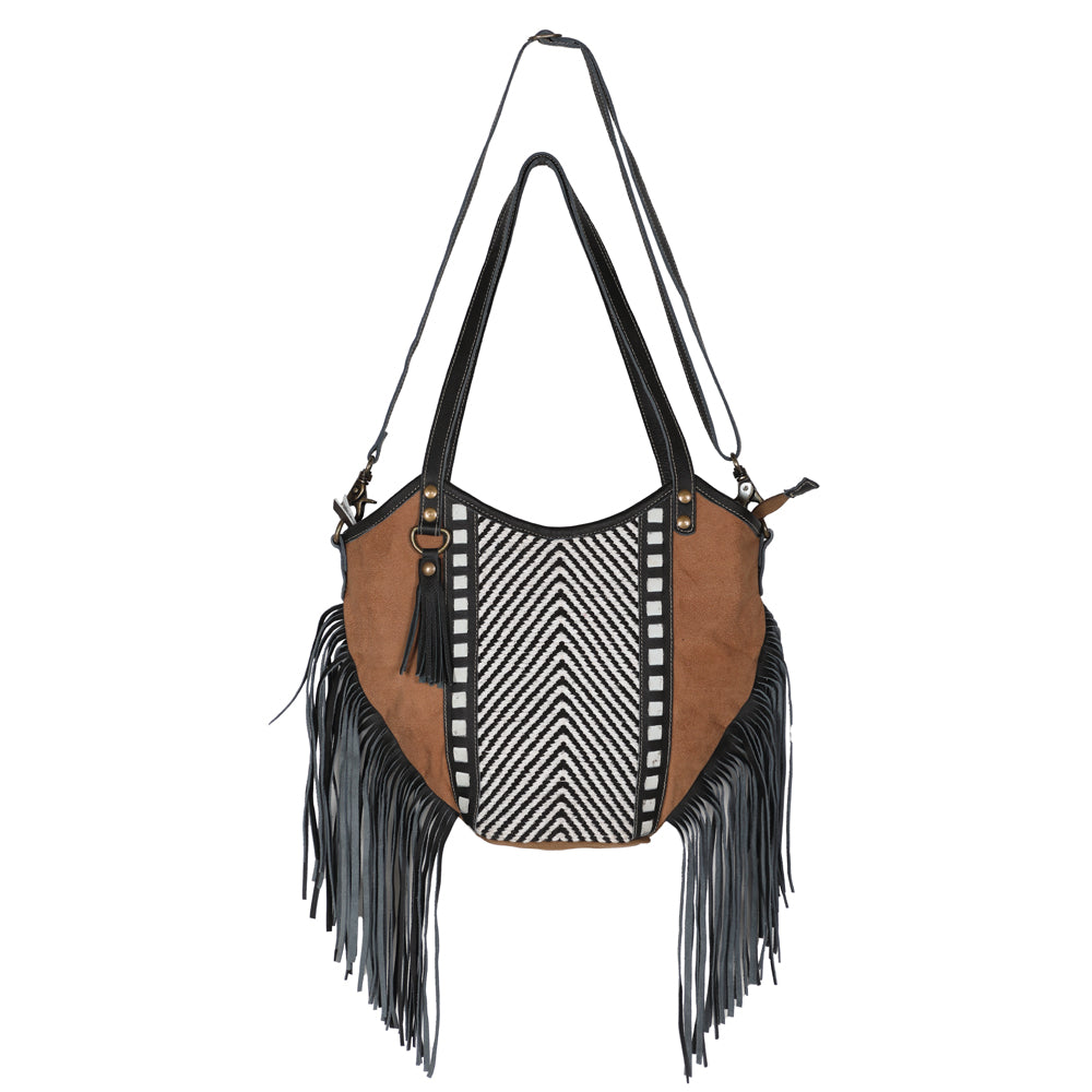 OHLAY KB583 TOTE Upcycled Wool Canvas Genuine Leather women bag western handbag purse