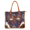 OHLAY Weekender Upcycled Canvas Embossed Hair-On Genuine Leather Women Bag Western Handbag Pursee Womens Handbags