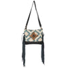 OHLAY Cross Body Upcycled Wool Canvas Embossed Genuine Leather Women Bag Western Handbag Purse Womens Handbags Belt Summer